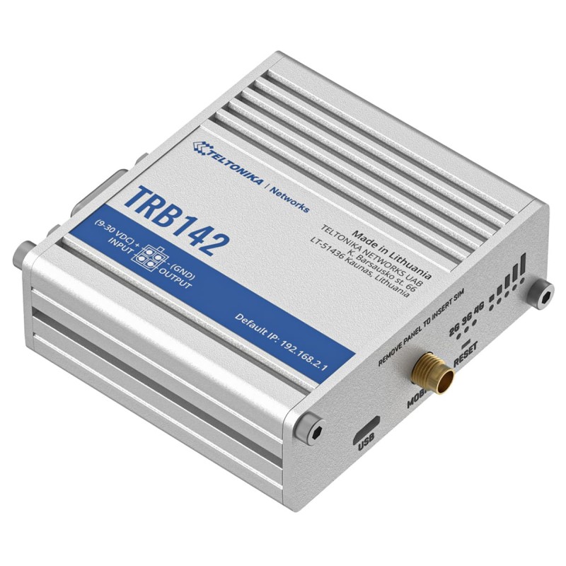 Buy Teltonika TRB142 Gateway - 1200 MHz CPU, Grey, Cat1 Cellular, RS-232, USB 2.... in Cyprus, Nicosia, Limassol, Larnaka, Pafos
