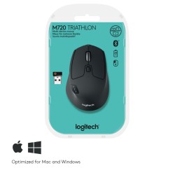 Logitech M720 Triathlon Wireless Mouse - Black, Right-Hand, 2.4GHz + Bluetooth (Blister) — Buy in Cyprus with Fast Delivery