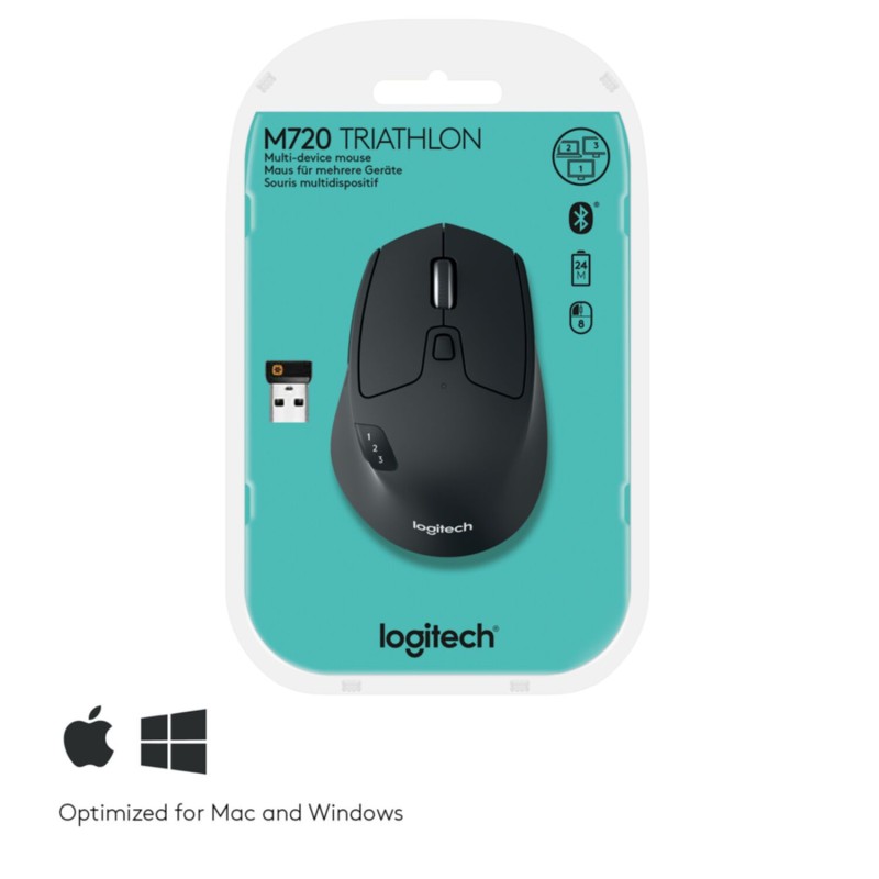 Buy Logitech M720 Triathlon Mouse - Black, Right-Hand, RF 2.4GHz + Bluetooth, 10... in Cyprus, Nicosia, Limassol, Larnaka, Pafos