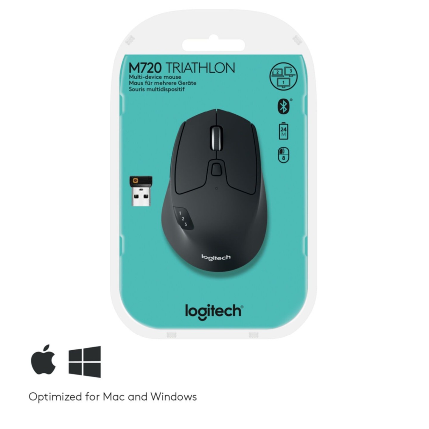 Logitech M720 Triathlon Wireless Mouse - Black, Right-Hand, 2.4GHz + Bluetooth (Blister) — Buy in Cyprus with Fast Delivery
