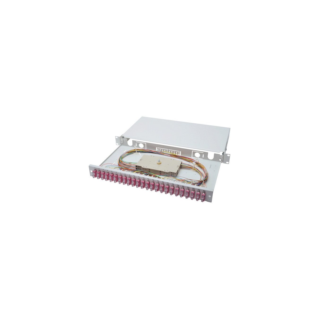 Fiber optic splice box, 1U, equipped, 24x SC DX, OM4 — Buy in Cyprus with Fast Delivery