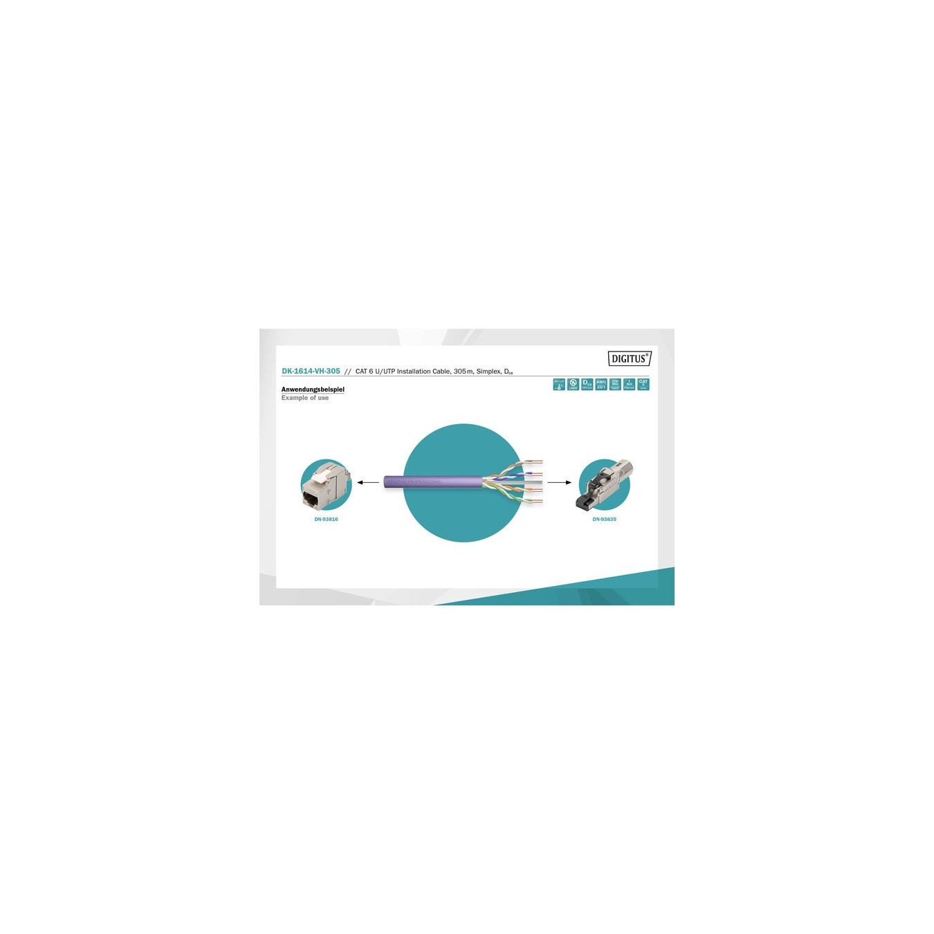 Professional Cat.6 U UTP Verlegekabel simplex, Dca — Buy in Cyprus with Fast Delivery