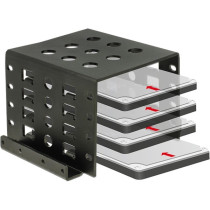 Delock 18271 Installation Frame 4x 2.5 in to 3.5 in – Aluminium Black | Armenius Store