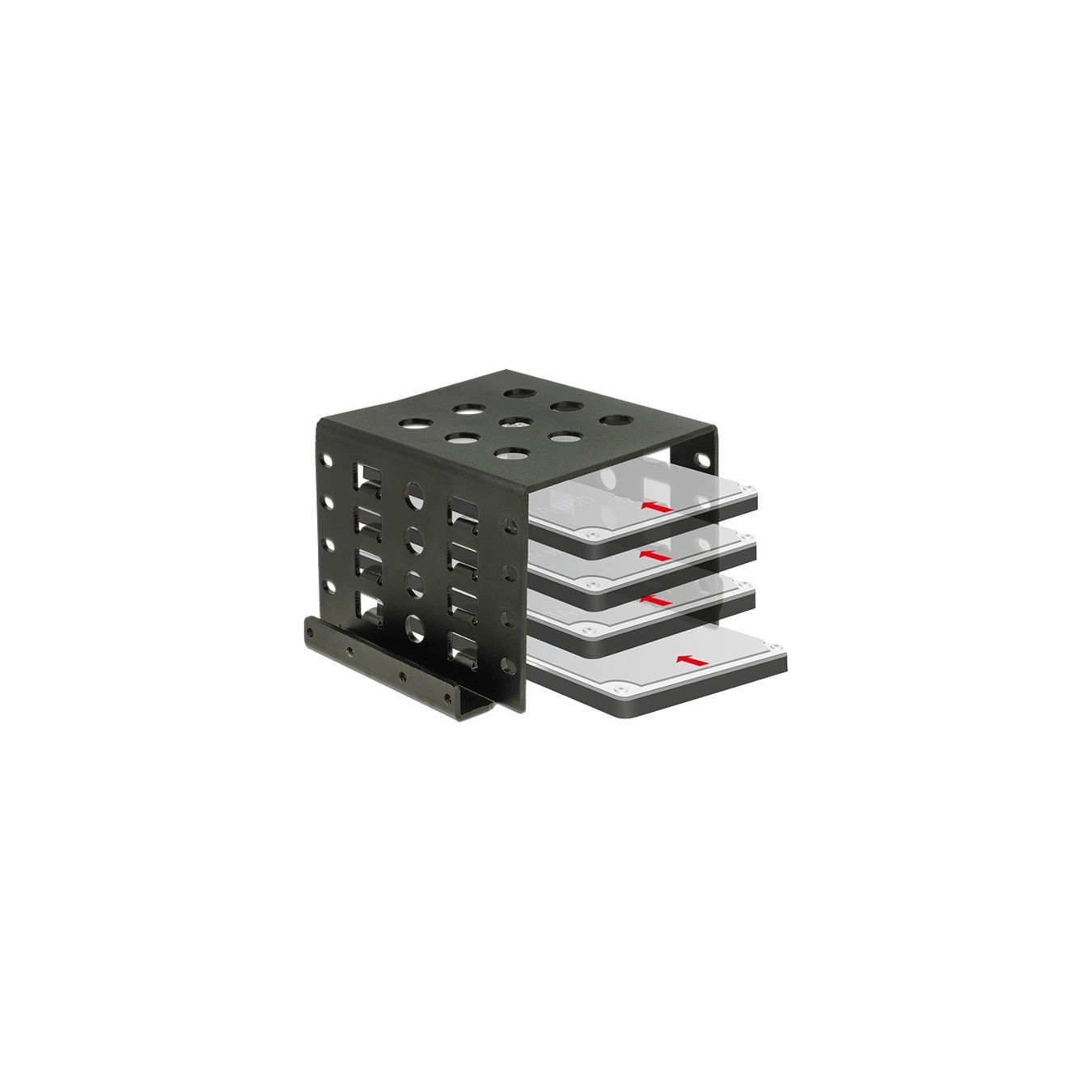 Delock 18271 Installation Frame 4x 2.5 in to 3.5 in – Aluminium Black | Armenius Store