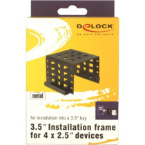 Delock 18271 Installation Frame 4x 2.5 in to 3.5 in – Aluminium Black | Armenius Store