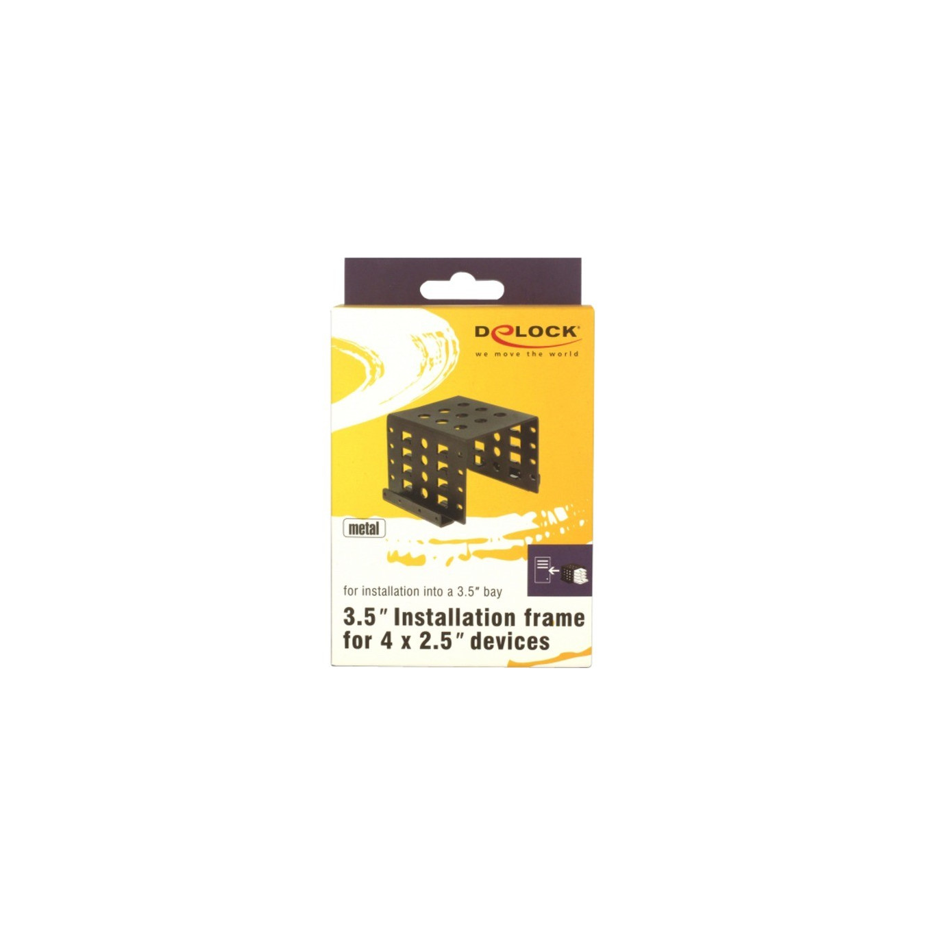 Delock 18271 Installation Frame 4x 2.5 in to 3.5 in – Aluminium Black | Armenius Store