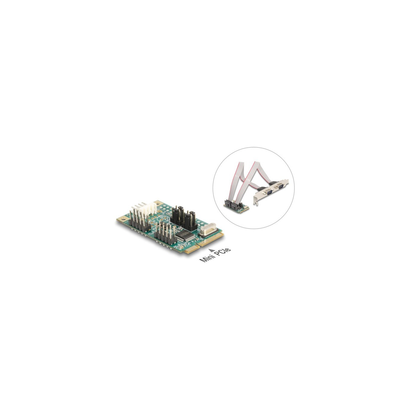 Mini PCIe I O PCIe, 2x serial RS-232, interface card — Buy in Cyprus with Fast Delivery
