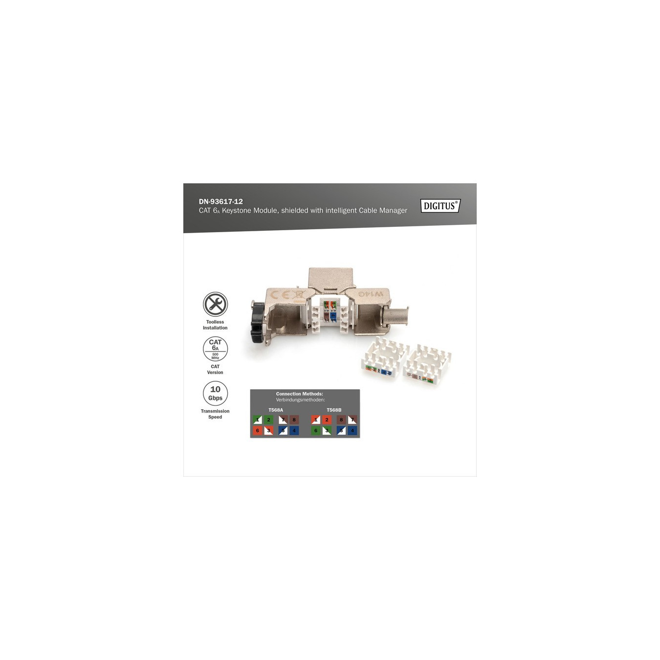 Cat.6a Keystone-Modul, geschirmt — Buy in Cyprus with Fast Delivery
