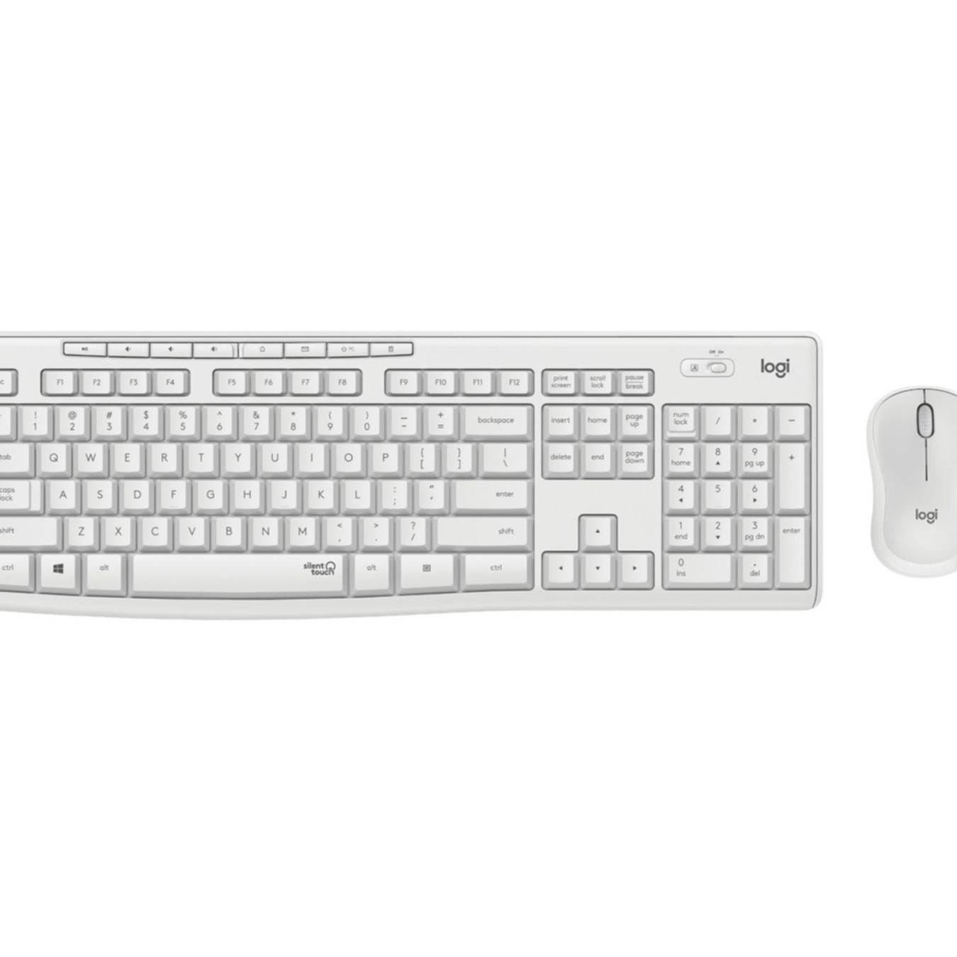 Logitech Wireless Keyboard & Mouse Combo MK295 - 920-009819 - White, German QWERTZ, 2.4GHz USB Nano Receiver, Silent Keys