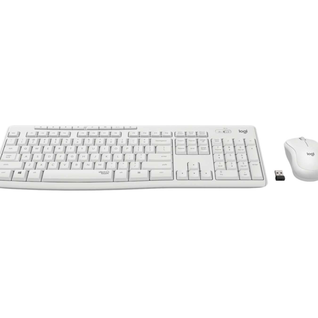Logitech Wireless Keyboard & Mouse Combo MK295 - 920-009819 - White, German QWERTZ, 2.4GHz USB Nano Receiver, Silent Keys