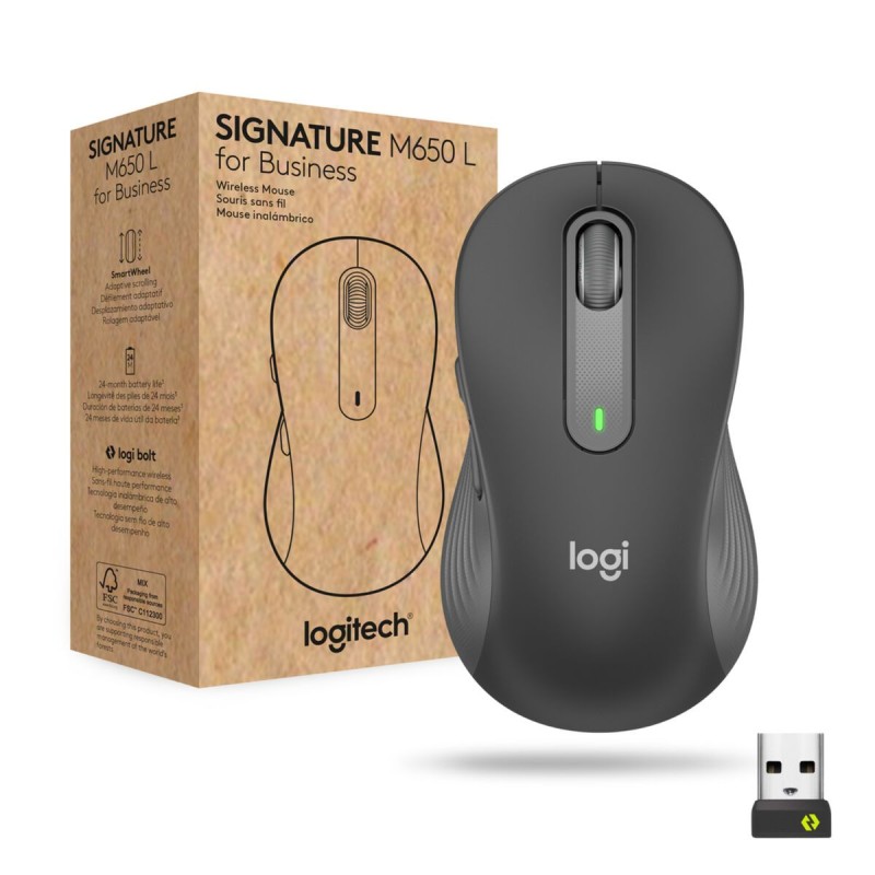 Logitech Signature M650 L 910-006348 Graphite Right-Hand Wireless Mouse (Boxed) — Buy in Cyprus with Fast Delivery