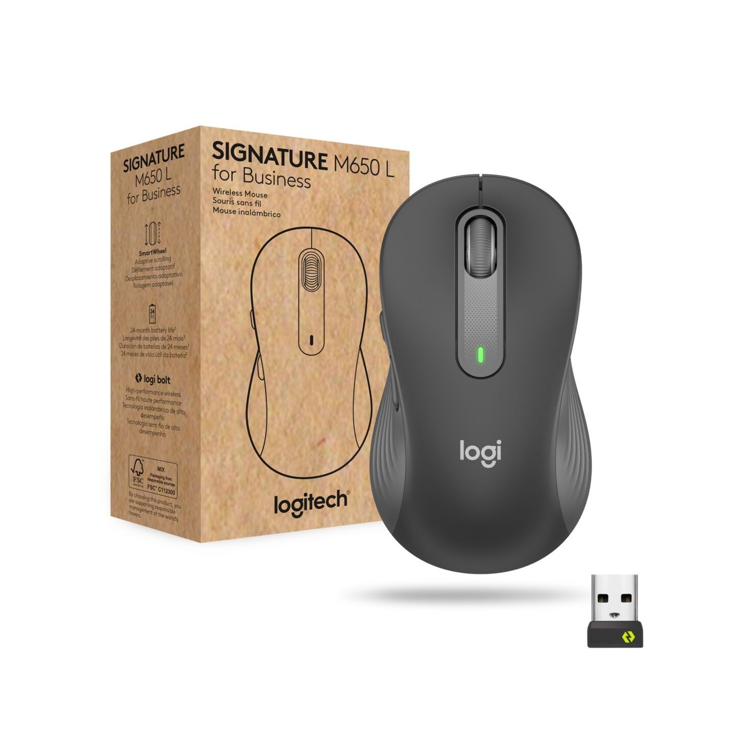 Logitech Signature M650 L 910-006348 Graphite Right-Hand Wireless Mouse (Boxed) — Buy in Cyprus with Fast Delivery