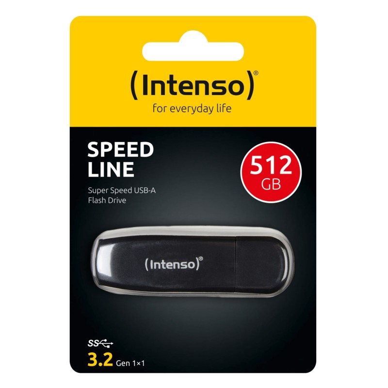 Buy Intenso Speed Line USB Stick - 3533493 - 512GB, USB 3.2 Gen1 (3.0), Black in Cyprus, Nicosia, Limassol, Larnaka, Pafos