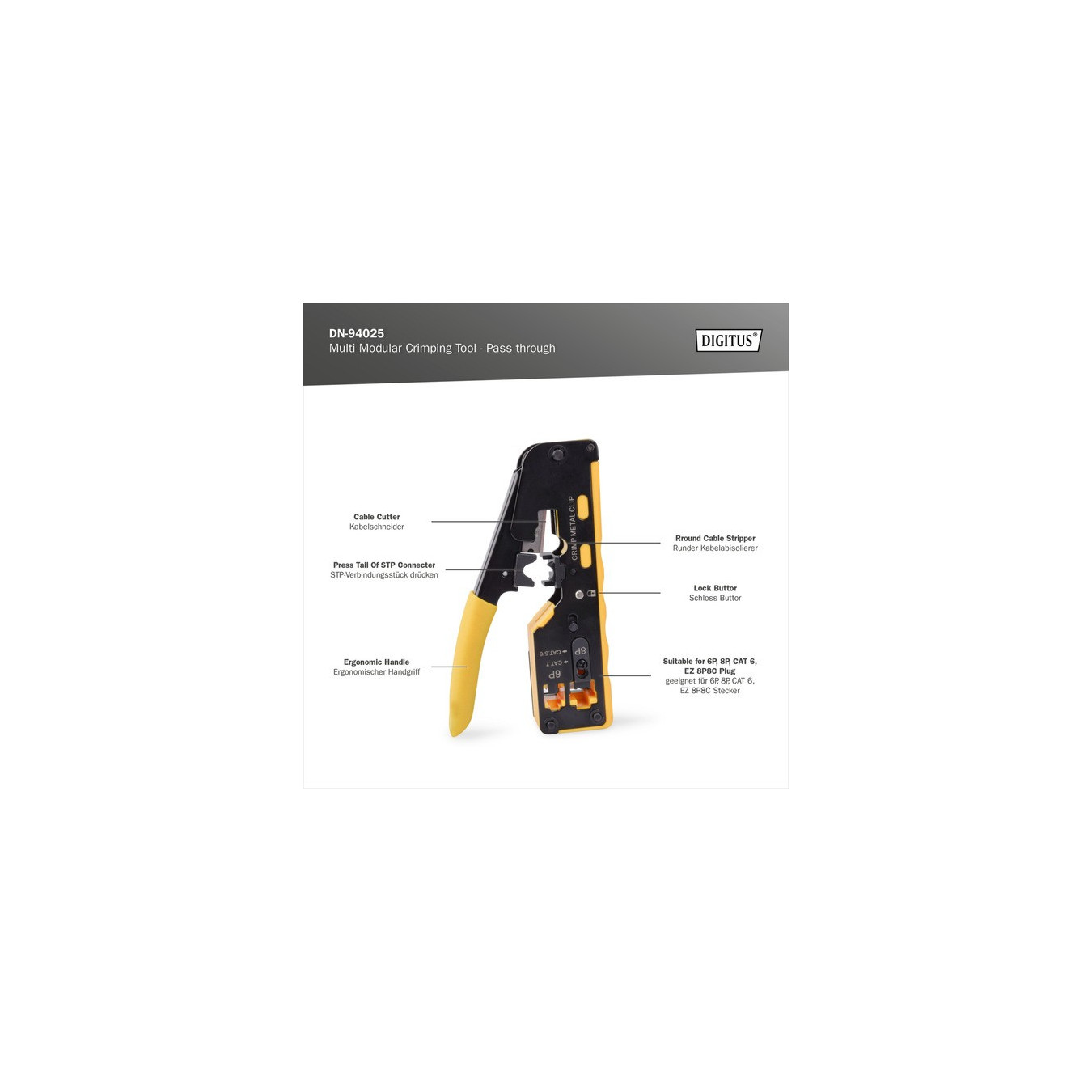 Multimodulares Crimpwerkzeug, Pass through, Crimpzange — Buy in Cyprus with Fast Delivery