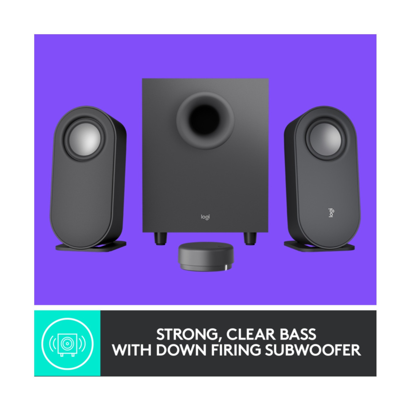 Logitech Z407 Speakers - 980-001348 - 2.1 Wireless Bluetooth 5.0 System, Graphite — Buy in Cyprus with Fast Delivery