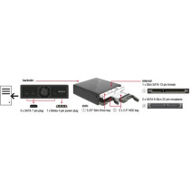 5.25' removable frame for 1 x 5.25' slim drive + 2 x 2.5' SATA HDD SSD, installation frame — Buy in Cyprus with Fast Delivery