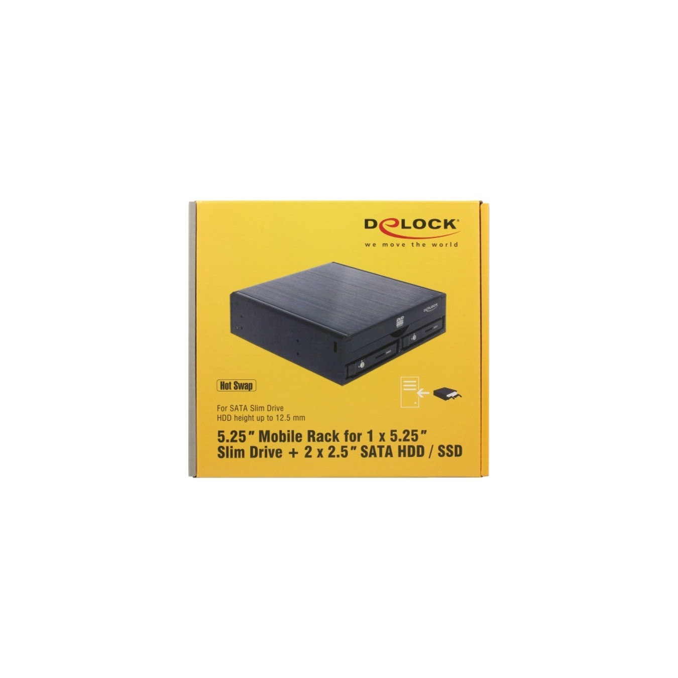 5.25' removable frame for 1 x 5.25' slim drive + 2 x 2.5' SATA HDD SSD, installation frame — Buy in Cyprus with Fast Delivery