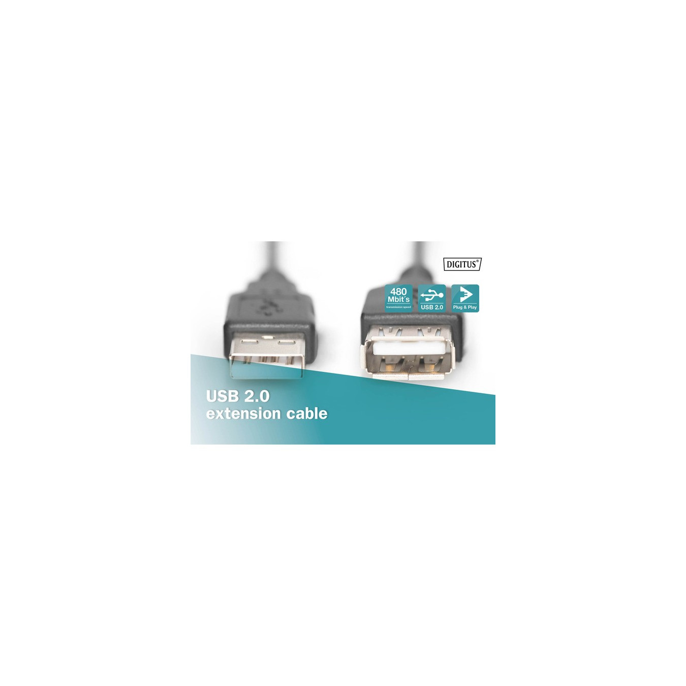 USB 2.0 extension cable, USB-A male to USB-A female — Buy in Cyprus with Fast Delivery