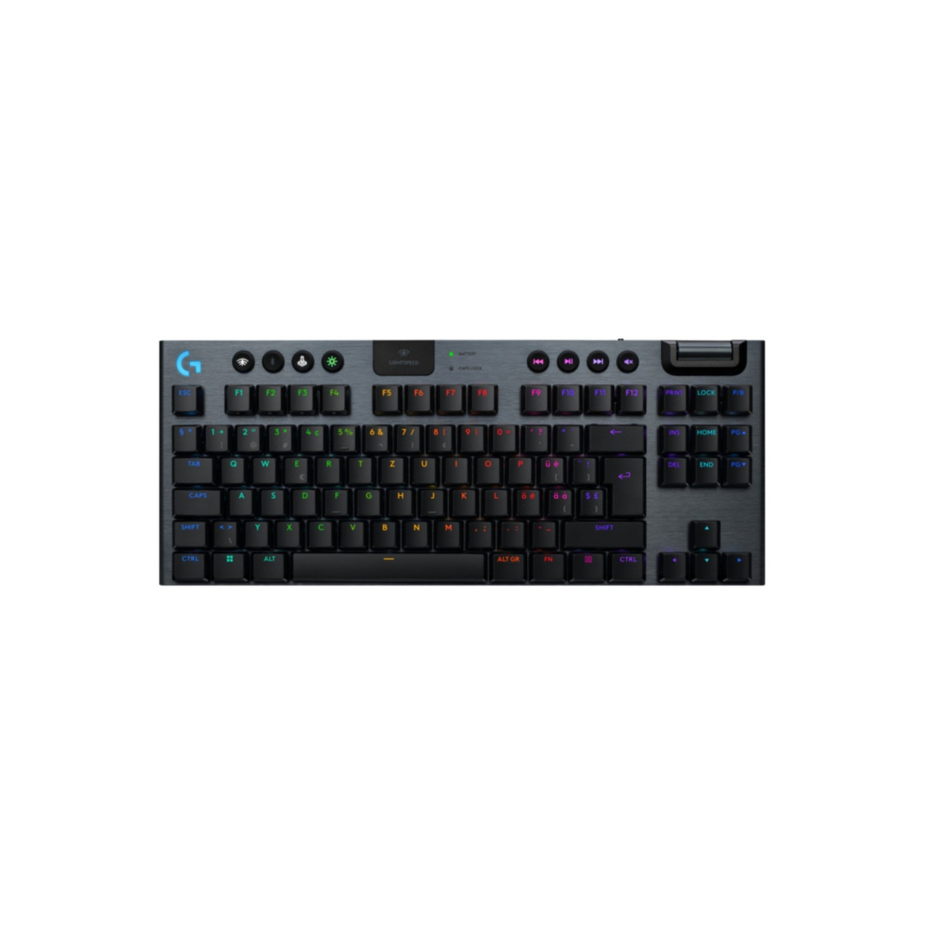 Logitech G915 X LIGHTSPEED TKL - 920-012716 - Low-Profile Wireless Gaming Keyboard, Tri-Mode, Per-Key RGB, German (Black)