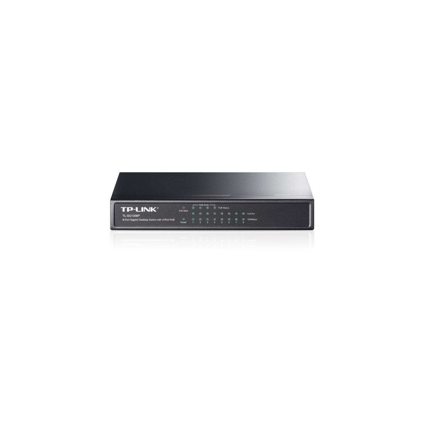 TP-Link 8-Port Gigabit Unmanaged Switch TL-SG1008P - 4x PoE, 53W Budget, Fanless Desktop — Buy in Cyprus with Fast Delivery