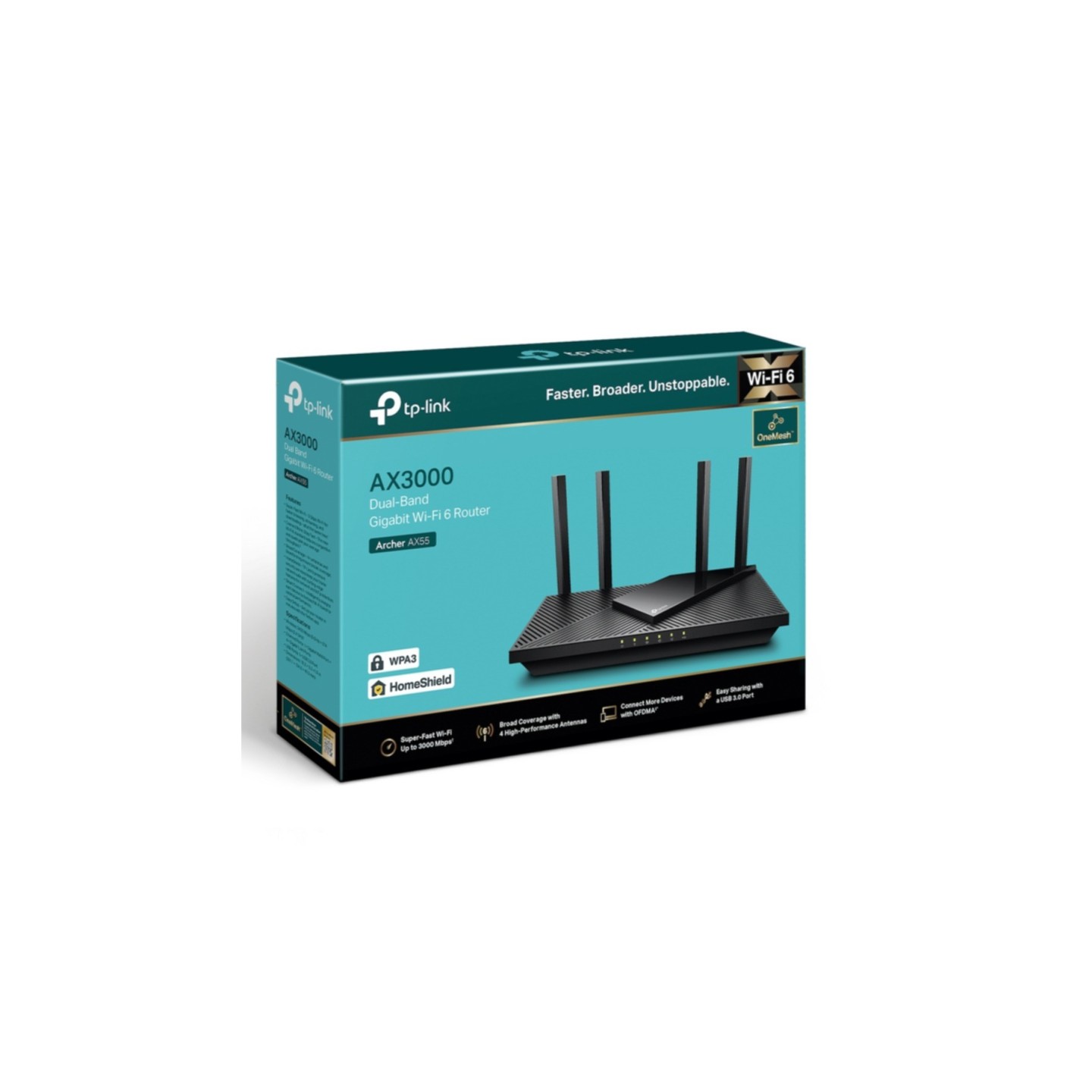 TP-Link Archer AX55 - Wi-Fi 6 Dual-Band Router (2976 Mbps) - 4 LAN Ports, Tabletop — Buy in Cyprus with Fast Delivery