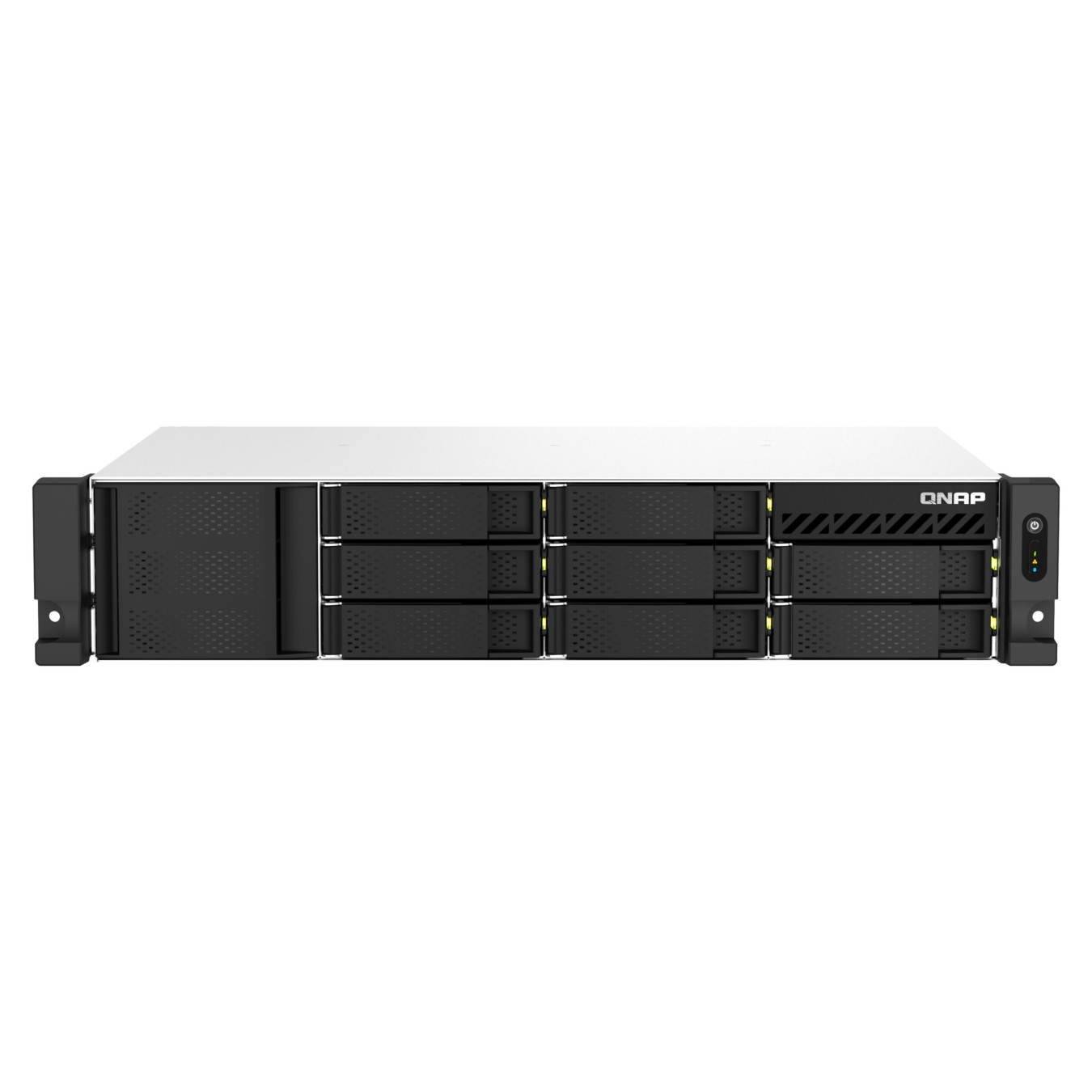 QNAP TS-873AEU-4G - 8-Bay 2U Rack NAS, AMD V1500B 2.2GHz, 4GB DDR4 ECC, 2x10GbE, M.2 Support, Black