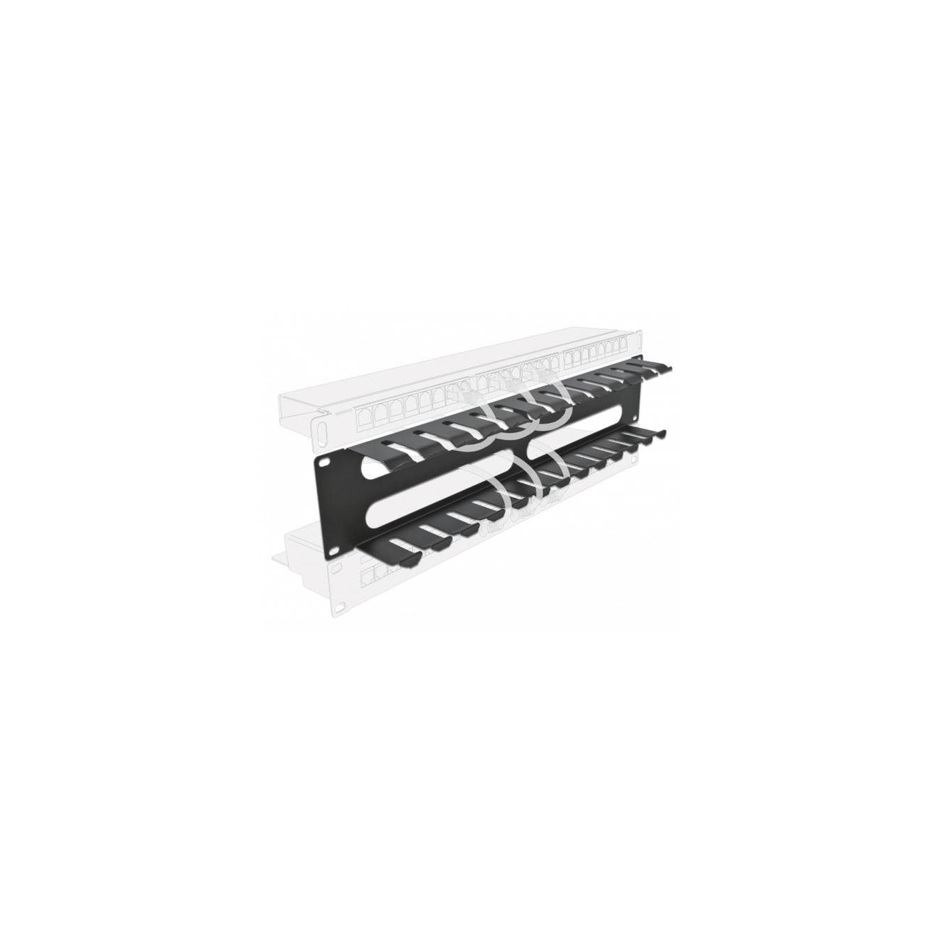 19' cable management patch panel with 4 openings, cable routing — Buy in Cyprus with Fast Delivery