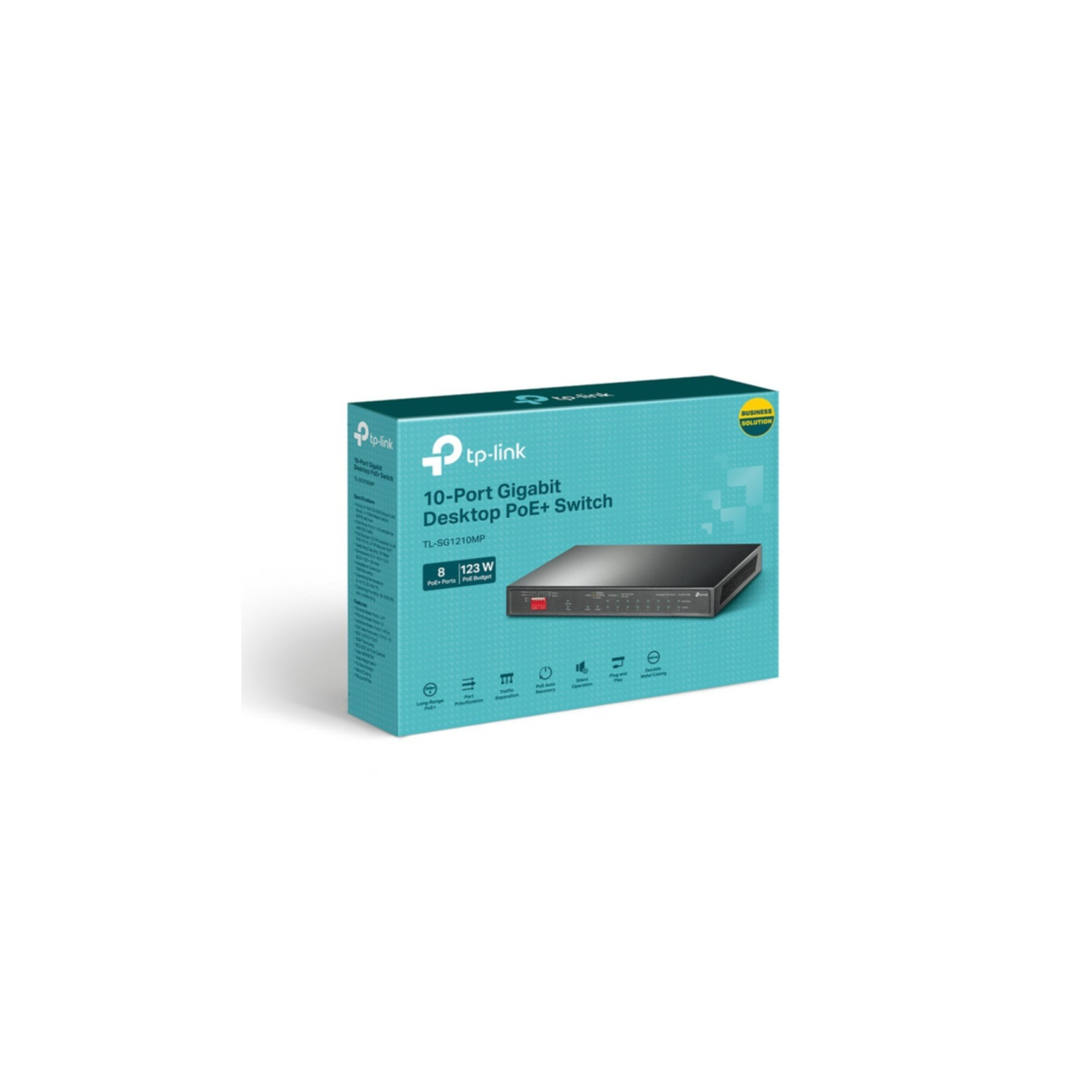 TP-Link 8-Port Gigabit PoE+ Switch - TL-SG1210MP - 8x PoE+ (30W), 1x SFP, Black, Unmanaged — Buy in Cyprus with Fast Delivery