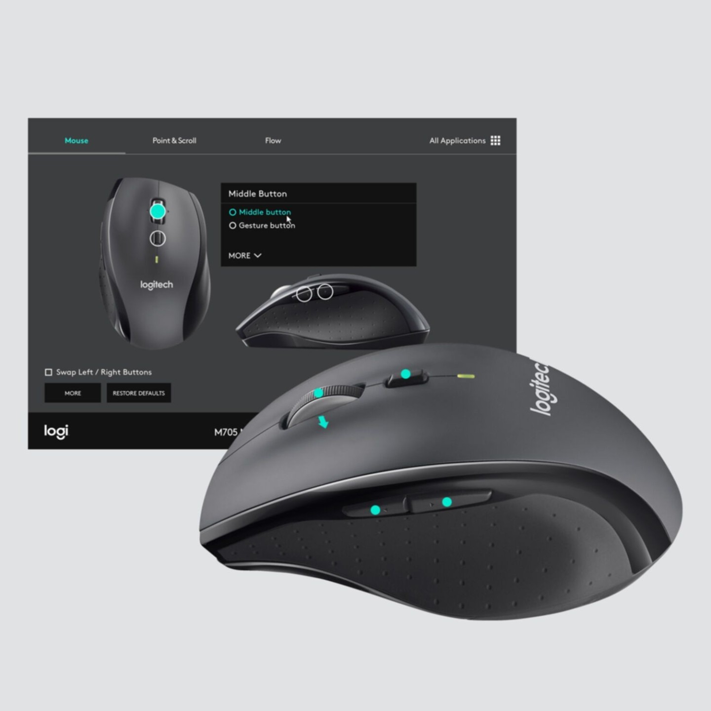 Logitech M705 Marathon Wireless Mouse 1000 DPI - 910-006034 (Boxed) — Buy in Cyprus with Fast Delivery