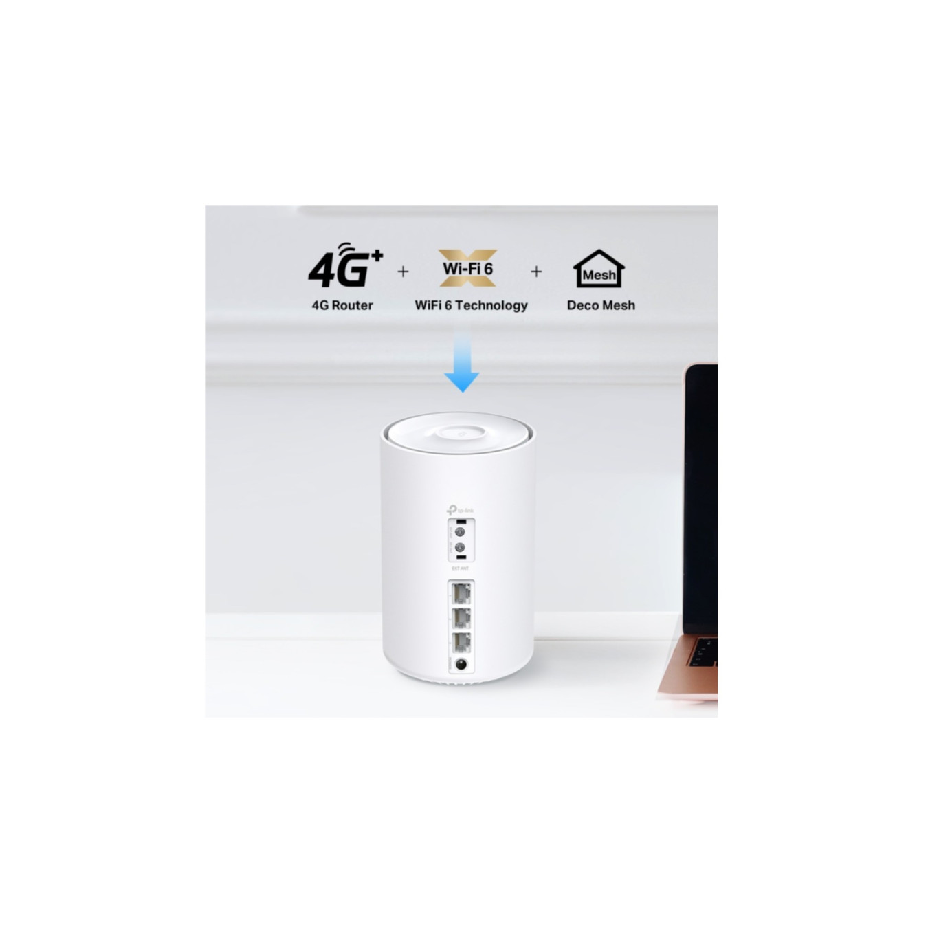 TP-Link Deco X50-4G - Mesh Wi-Fi 6 Router, 4G LTE, White, Quad-core 1.7 GHz, Dual-band 2.4/5 GHz