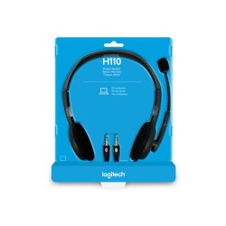 Buy Logitech H110 Headset - 981-000271 - Wired Stereo Headset, Black, 3.5mm, On-... in Cyprus, Nicosia, Limassol, Larnaka, Pafos