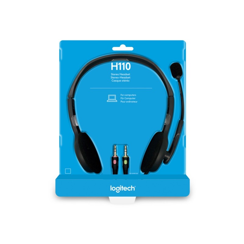 Buy Logitech H110 Headset - 981-000271 - Wired Stereo Headset, Black, 3.5mm, On-... in Cyprus, Nicosia, Limassol, Larnaka, Pafos