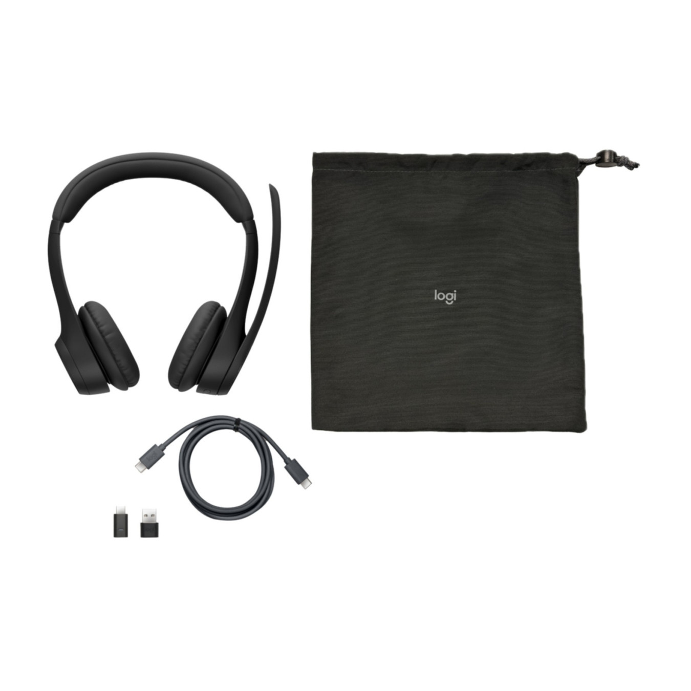 Logitech Zone Wireless 305 - USB-C Wireless On-Ear Headset - Black, Noise-Canceling Boom Mic, Teams-Optimized