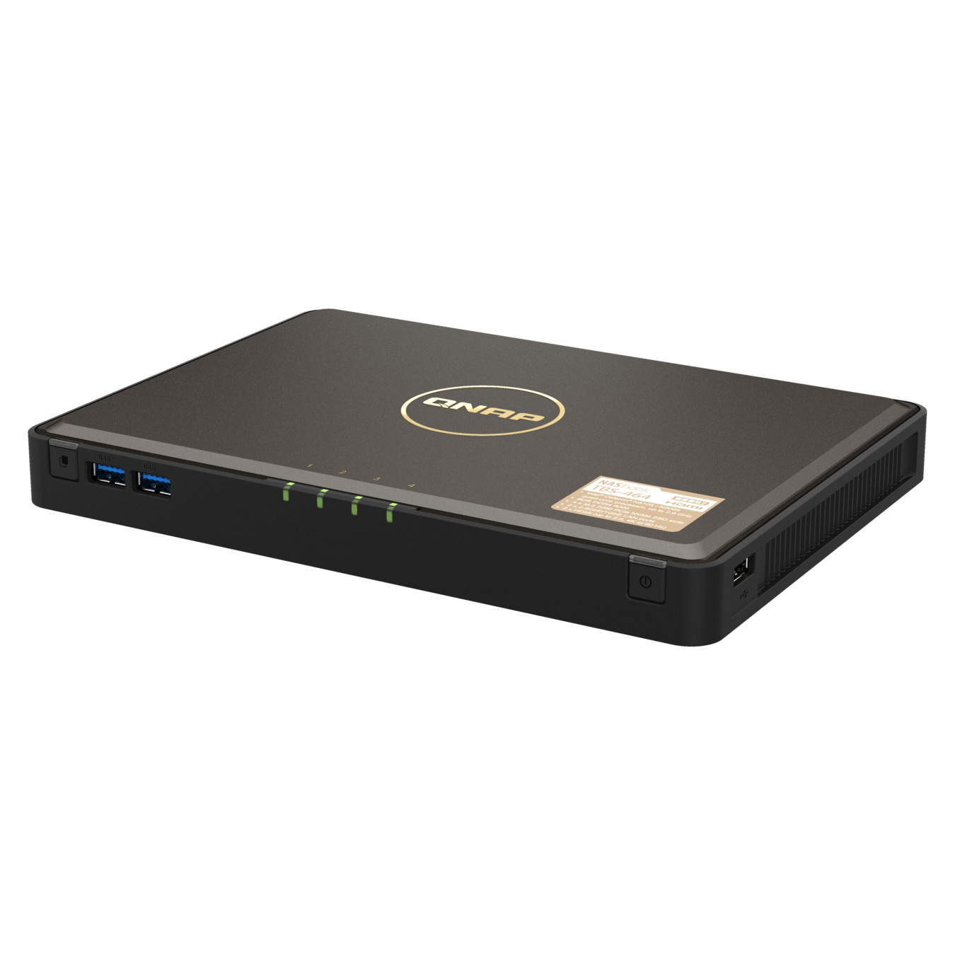 QNAP TBS-464 NASbook - 4-Bay M.2 SSD NAS - Intel Celeron N5105 2.0–2.9GHz, 8GB DDR4, Black