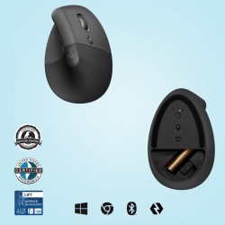 Buy Logitech Lift Vertical Ergonomic Mouse - 910-006473 - Graphite, Silent Click... in Cyprus, Nicosia, Limassol, Larnaka, Pafos