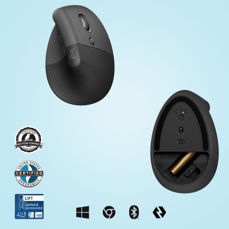 Buy Logitech Lift Vertical Ergonomic Mouse - 910-006473 - Graphite, Silent Click... in Cyprus, Nicosia, Limassol, Larnaka, Pafos