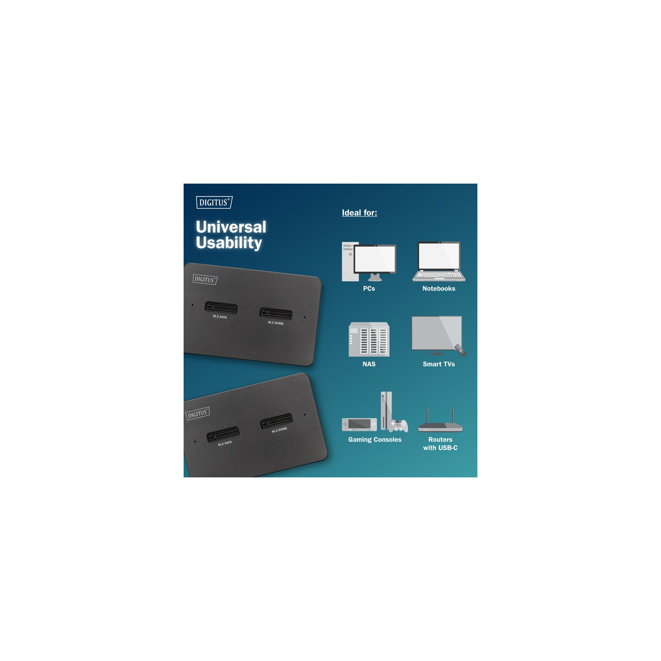 Dual M.2 NVM SSD Docking Station, Dockingstation — Buy in Cyprus with Fast Delivery