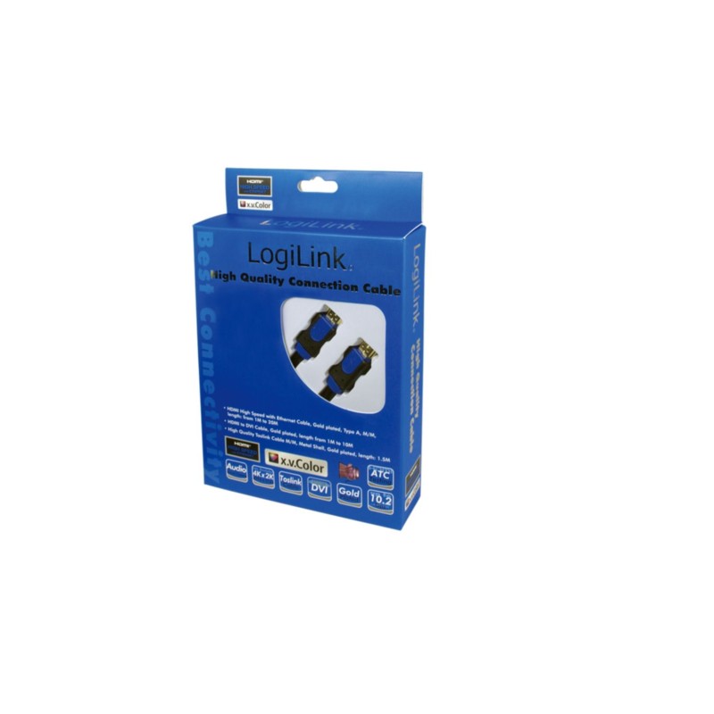 Buy LogiLink HDMI Cable with Ethernet - 1 m - Gold-Plated Male-to-Male in Cyprus, Nicosia, Limassol, Larnaka, Pafos