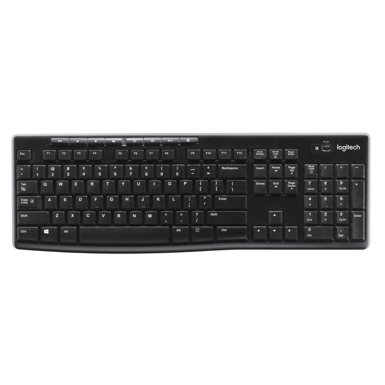 Logitech K270 Wireless Keyboard - 920-003052 - Black, German QWERTZ, 2.4 GHz USB-A Unifying Receiver, Full-size
