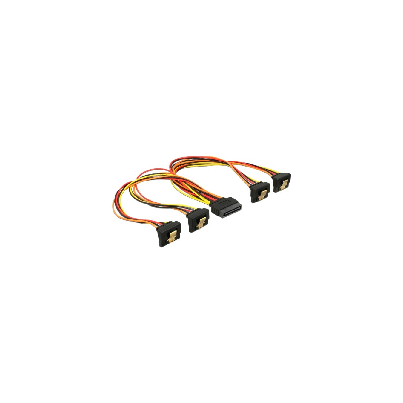 SATA 15Pin male to 4x female, angled (bottom), cable — Buy in Cyprus with Fast Delivery