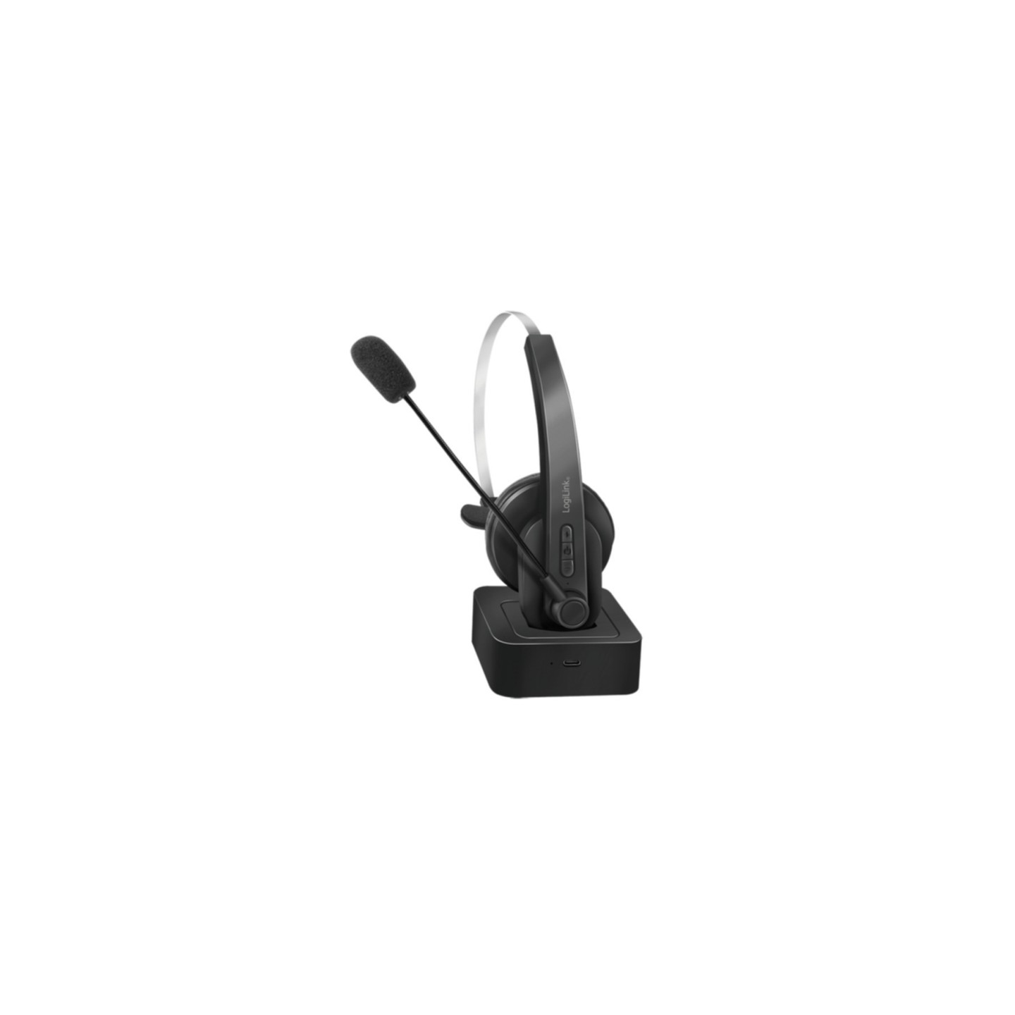 LogiLink BT0059 Bluetooth Mono Headset - Black, On-ear, Boom Mic, BT 5.0, Stand (Boxed) — Buy in Cyprus with Fast Delivery