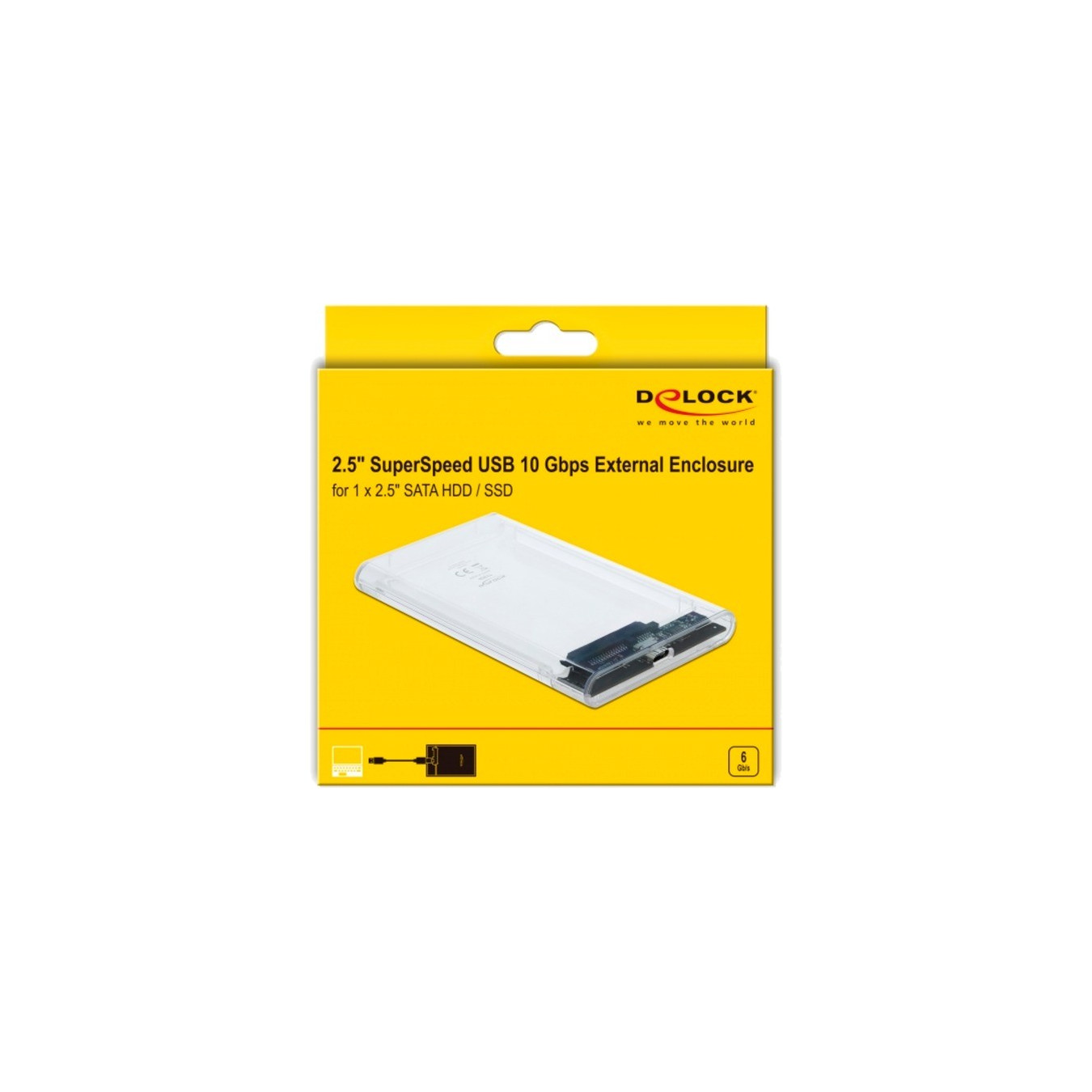 External enclosure for 2.5' SATA HDD SSD with SuperSpeed USB 10 Gbps (USB 3.1 Gen 2), drive enclosure