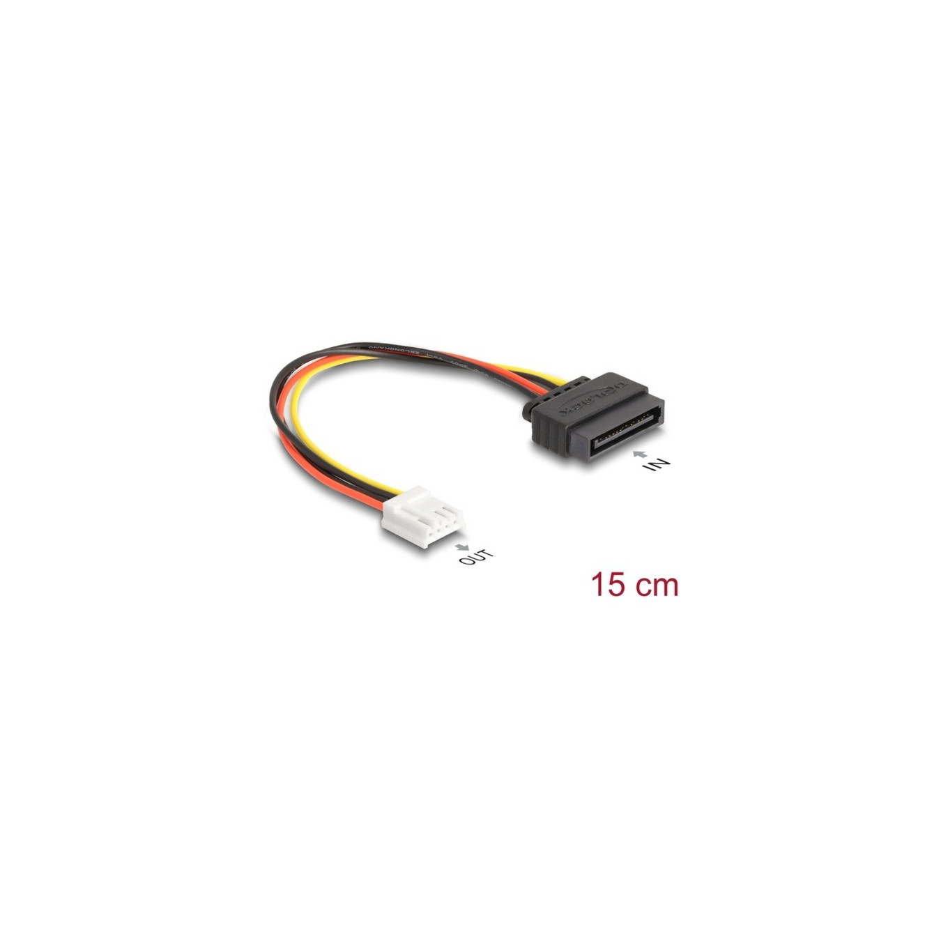 Power adapter cable SATA 15 pin male to 1x floppy 4 pin female — Buy in Cyprus with Fast Delivery