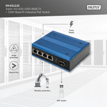4P Gigabit PoE Switch Ind. Unmanaged 1xSFP — Buy in Cyprus with Fast Delivery