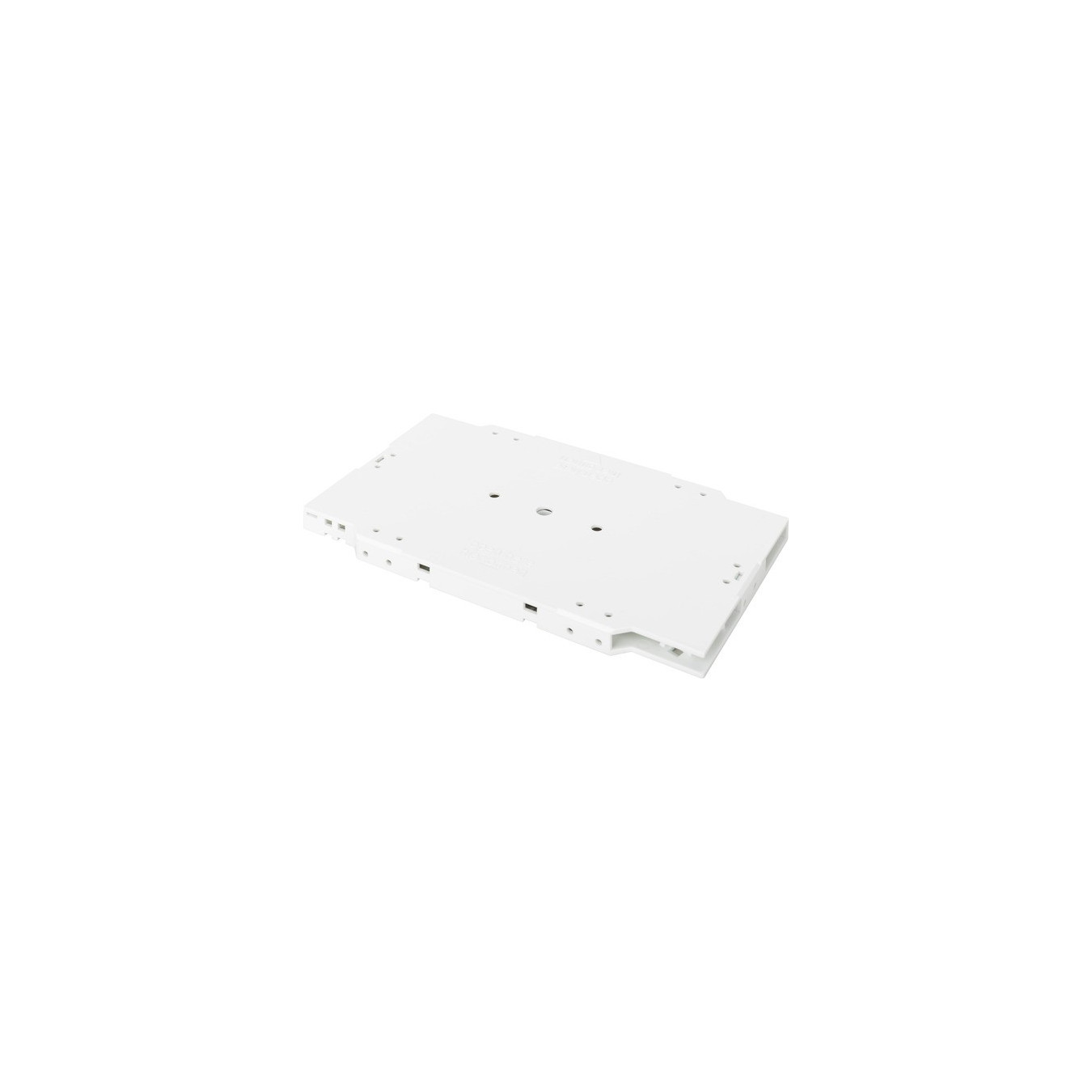 Fiber optic splice cassette for 12 fibers including splice holder for crimp and shrink splice protection, splice box
