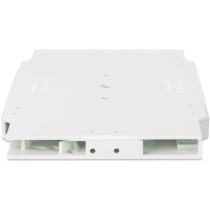 Fiber optic splice cassette for 12 fibers including splice holder for crimp and shrink splice protection, splice box