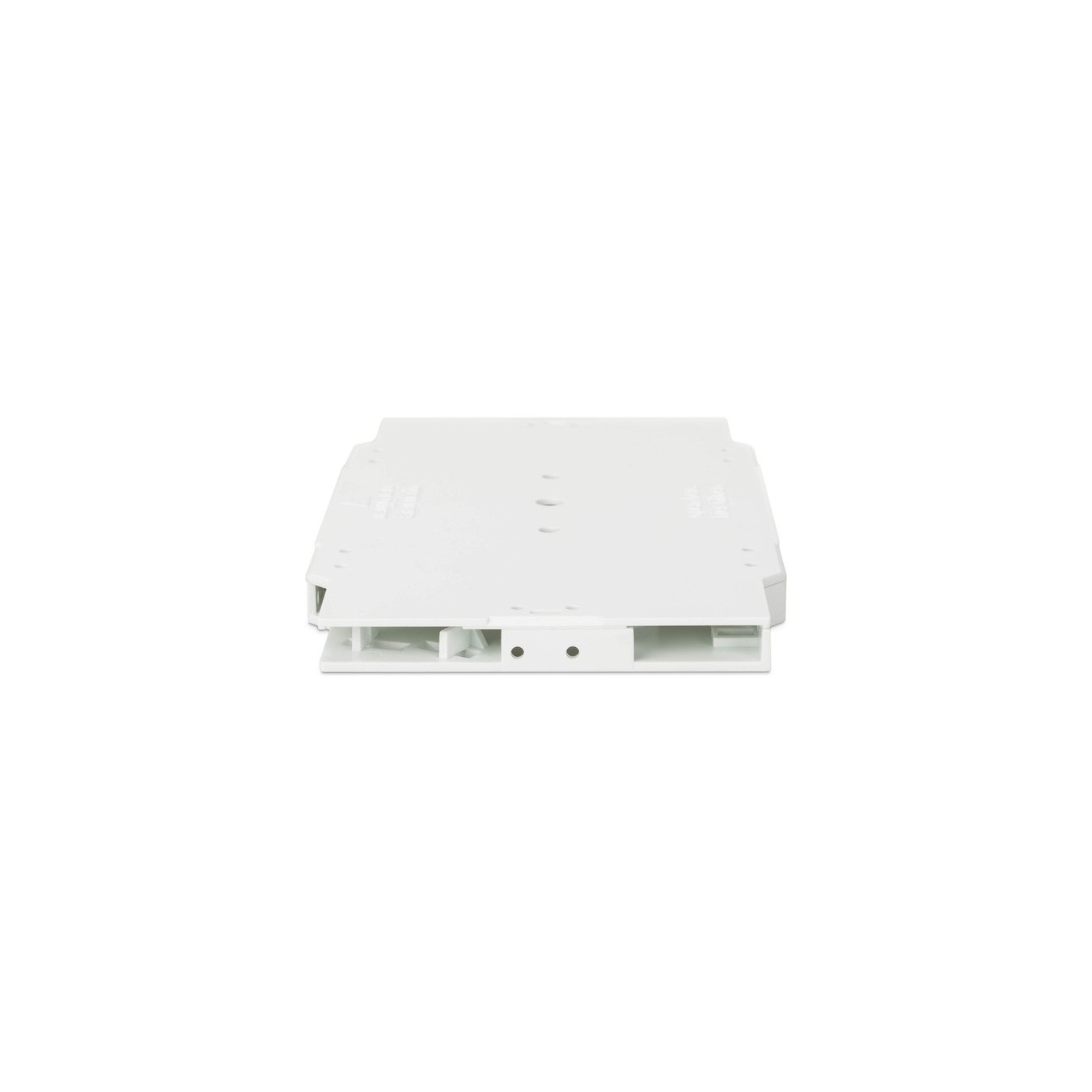 Fiber optic splice cassette for 12 fibers including splice holder for crimp and shrink splice protection, splice box