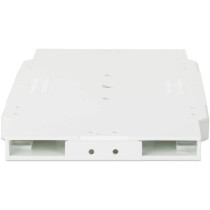 Fiber optic splice cassette for 12 fibers including splice holder for crimp and shrink splice protection, splice box
