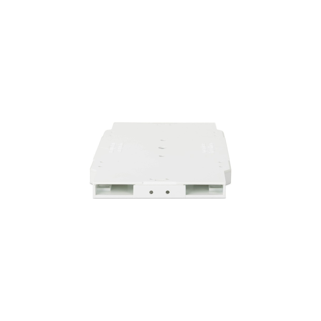 Fiber optic splice cassette for 12 fibers including splice holder for crimp and shrink splice protection, splice box