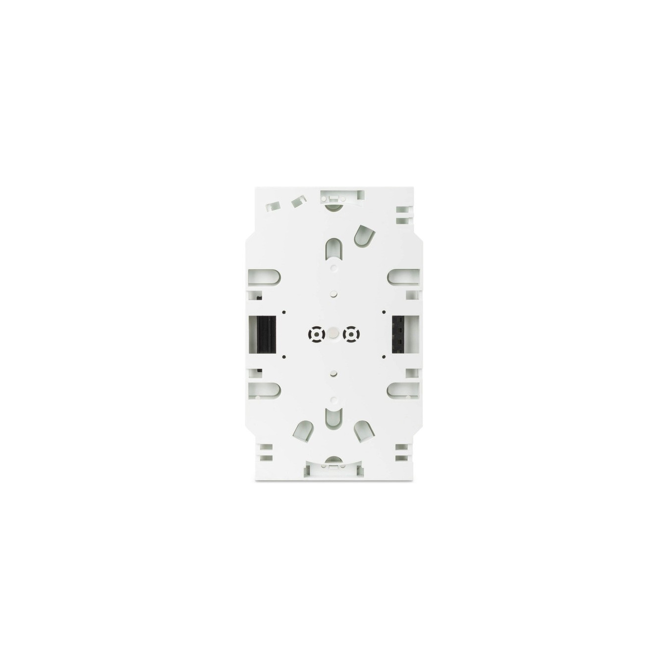 Fiber optic splice cassette for 12 fibers including splice holder for crimp and shrink splice protection, splice box